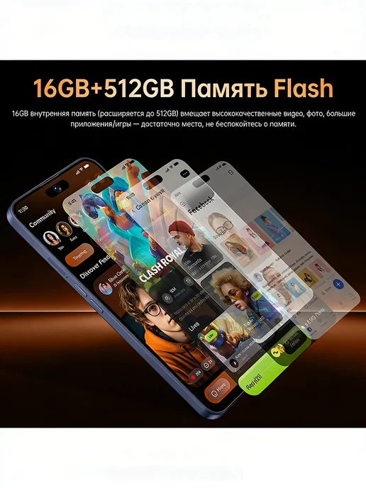 Смартфон Pro Max I Phomc I17 Pro Max 12/512 ГБ, желтый, фото 8