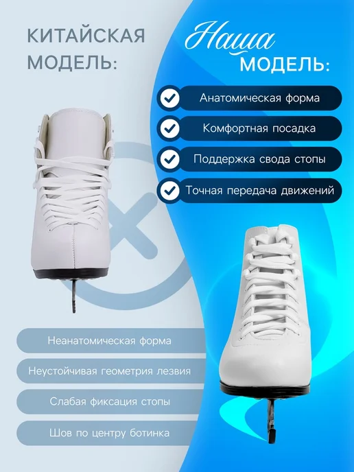 Нимай Нитай Фигурные коньки для взрослых размер 41, белый, фото 3