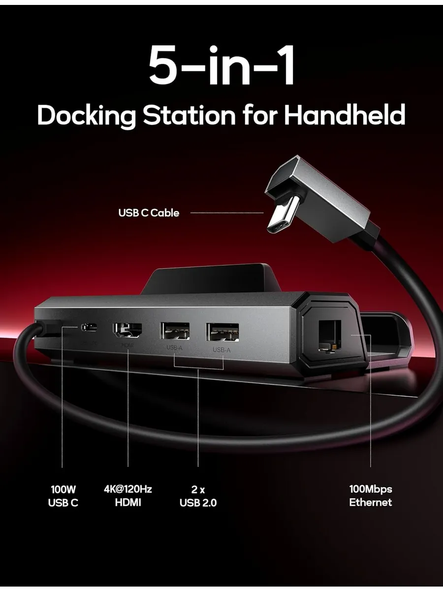 Док-станция Steam Deck OLED 5-в-1 с HDMI 4K/120 Гц
