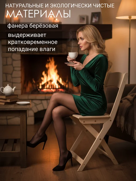 Полигран Стул складной деревянный со спинкой "Комета-лайт", бежевый, фото 6