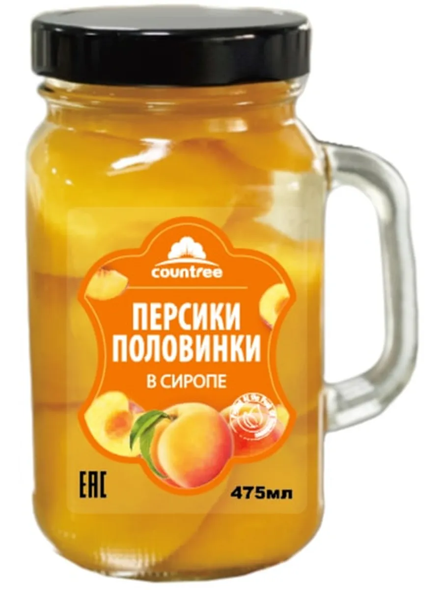 Персики Countree половинки в сиропе 470г