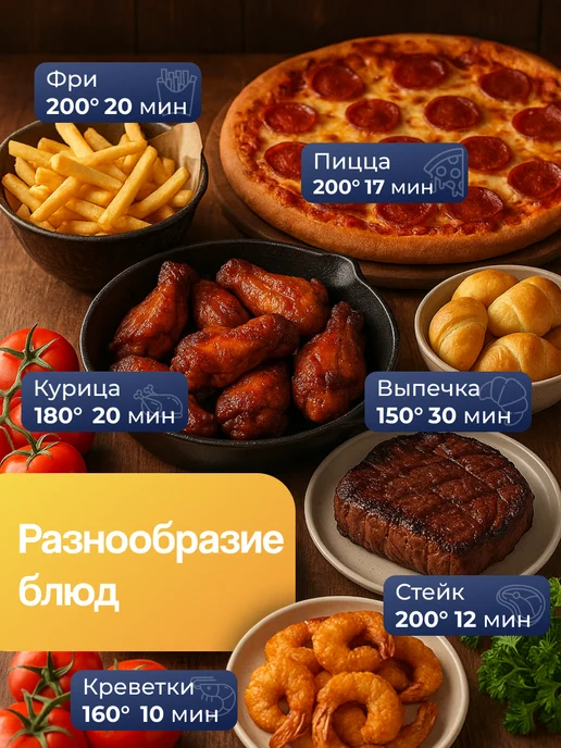 MILIO Аэрогриль электрический для дома 8 литров с wi-fi умный, белый, фото 4