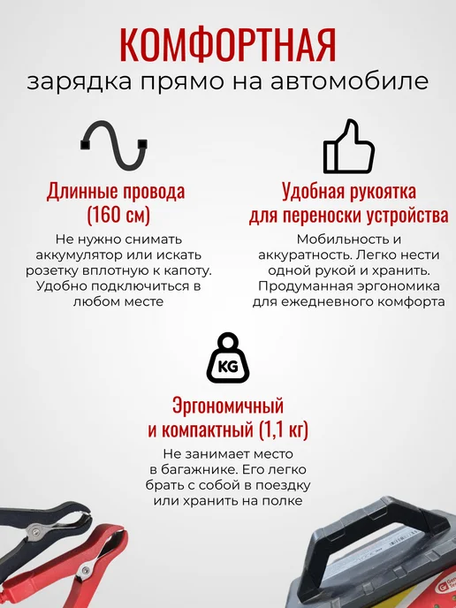 General Technologies Зарядное устройство для АКБ GT-BC035 микропроцессорное, вариант, фото 4
