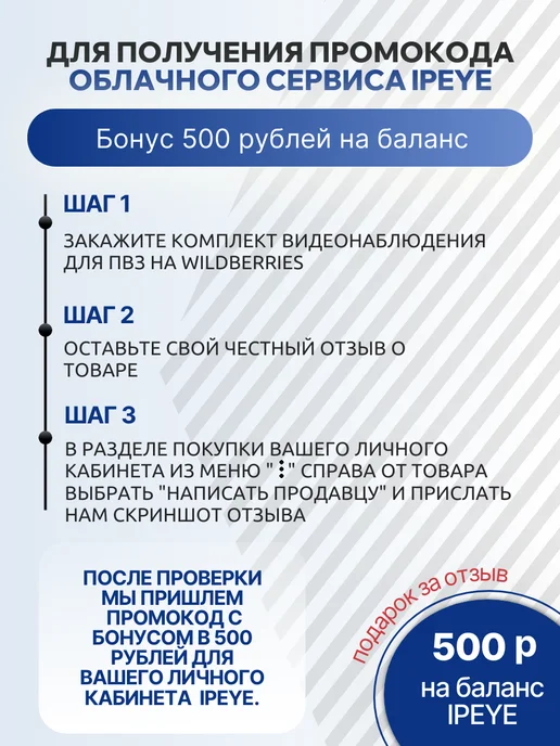 VESTA Комплект для ПВЗ 4 IP камеры 4Мп PoE c сервисом IPEYE, белый, фото 7