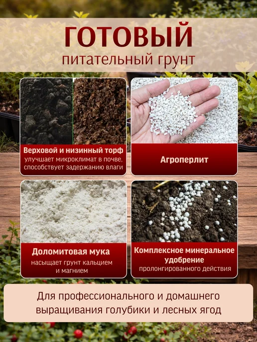 4 Сезона Грунт для голубики и лесных ягод 60л, 60 л, фото 2