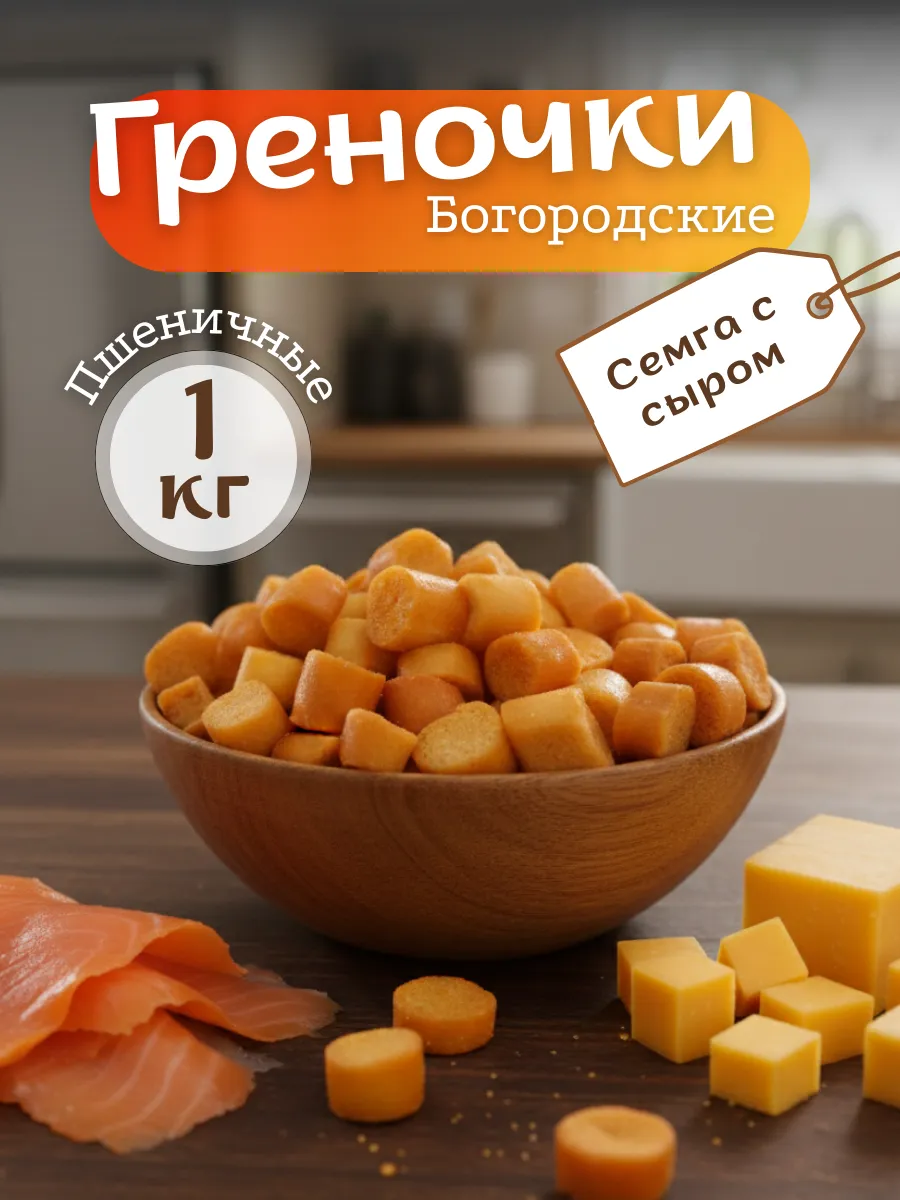 Гренки сухарики пшеничные 1 кг Семга с сыром