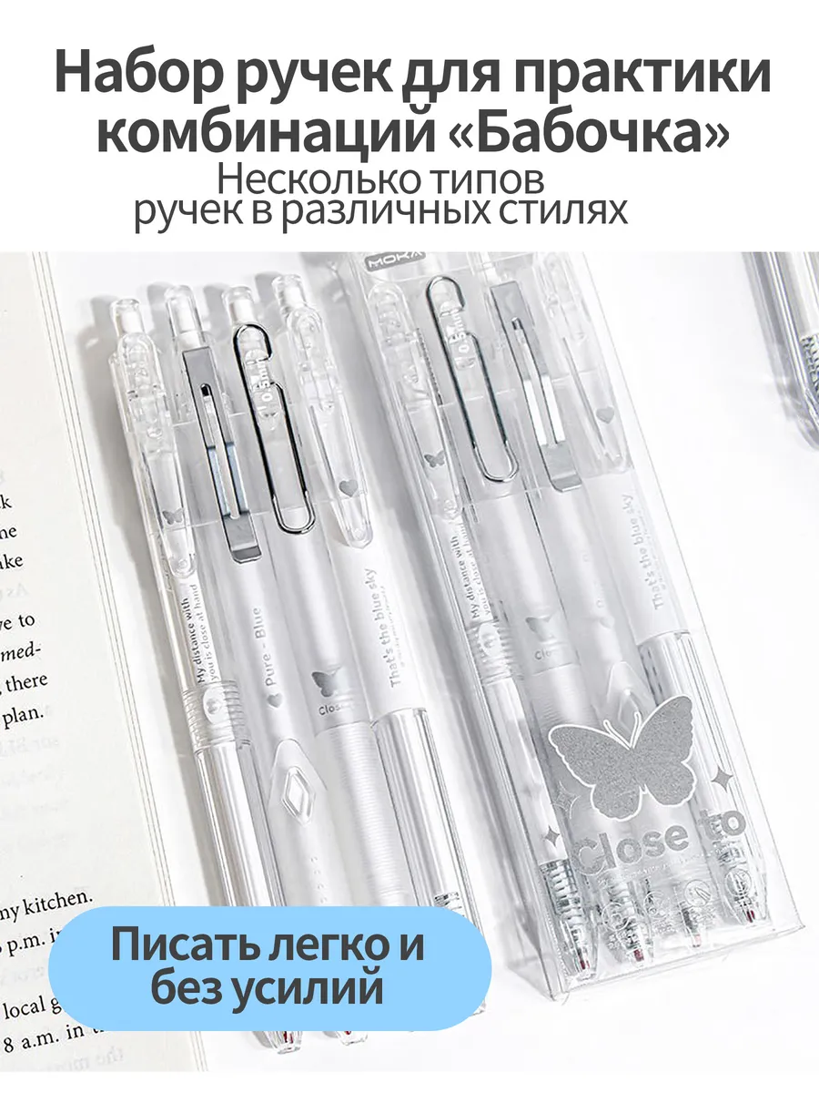 Нажимные гелевые ручки-4 шт.