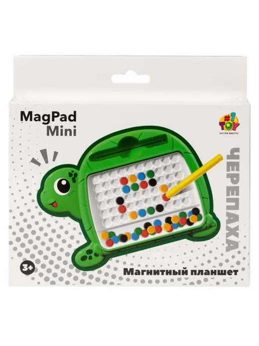 1TOY Магнитная мозаика для малышей доска с магнитными шариками, зеленый, фото 6
