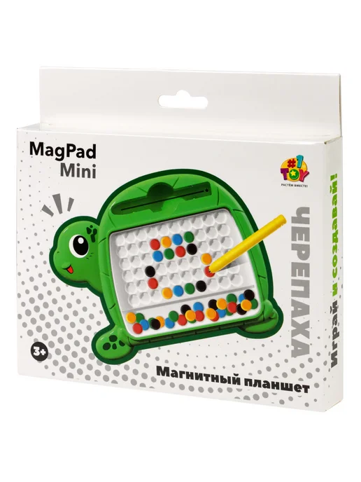 1TOY Магнитная мозаика для малышей доска с магнитными шариками, зеленый, фото 7