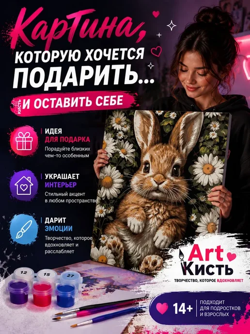 Art Кисть Картина по номерам Абстракция Арт космонавт планета, вариант, фото 3