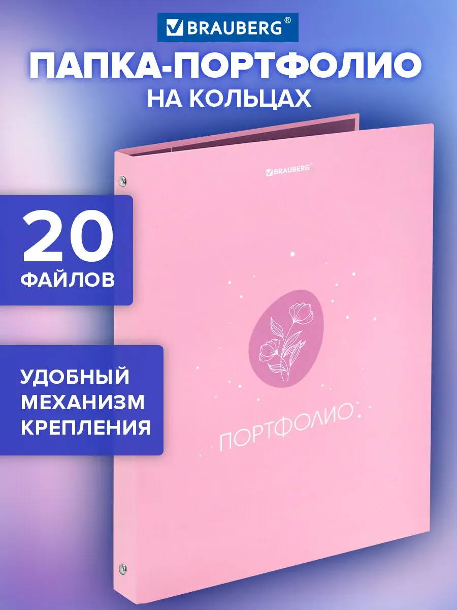 Портфолио школьника, папка А4 на кольцах, 20 файлов