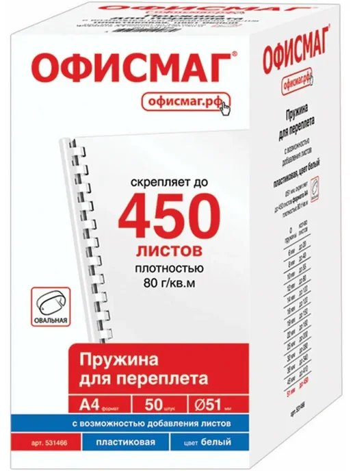 Офисмаг Пружины пластиковые для переплета 50 шт, 50 шт, фото 3
