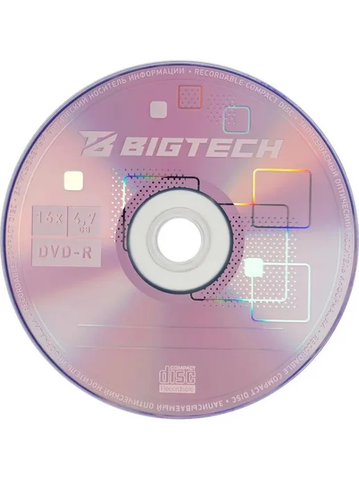 BIGTECH Носители информации DVD-R, 4,7 Гб, 16х1, slim box, 16x1, 4,7 ГБ, фото 4