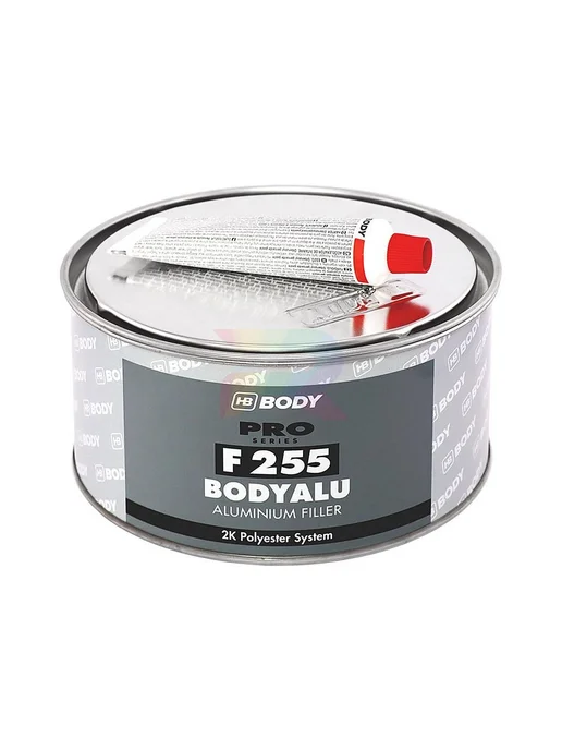 HB BODY Шпатлевка автомобильная с алюминием Body F255 Alu 0,25 кг, 1,8 кг