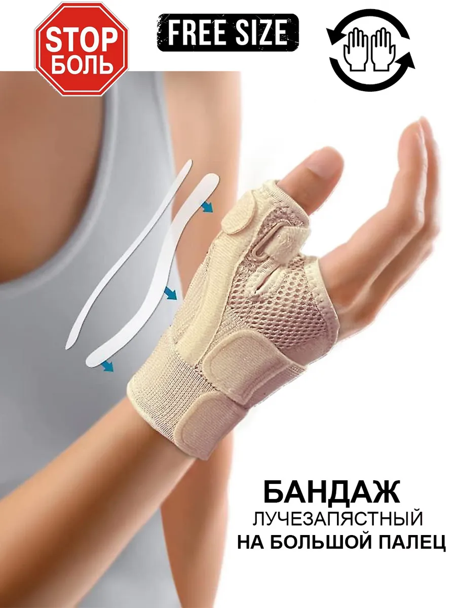 Бандаж на запястье с фиксацией большого пальца напульсник