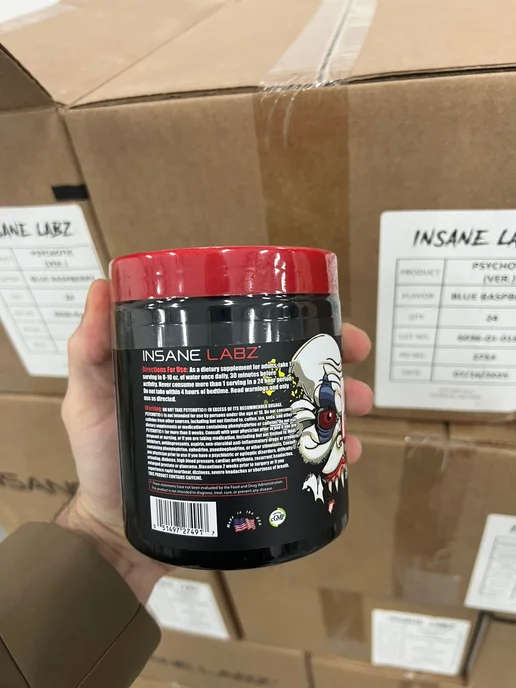 INSANE LABZ Психотик Предтренерочный комплекс Энергетик Blue Raspberry, синий, фото 3
