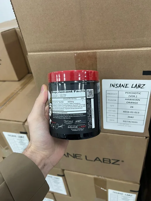 INSANE LABZ Психотик Предтренерочный комплекс Энергетик Hawaian Orange, оранжевый, фото 4