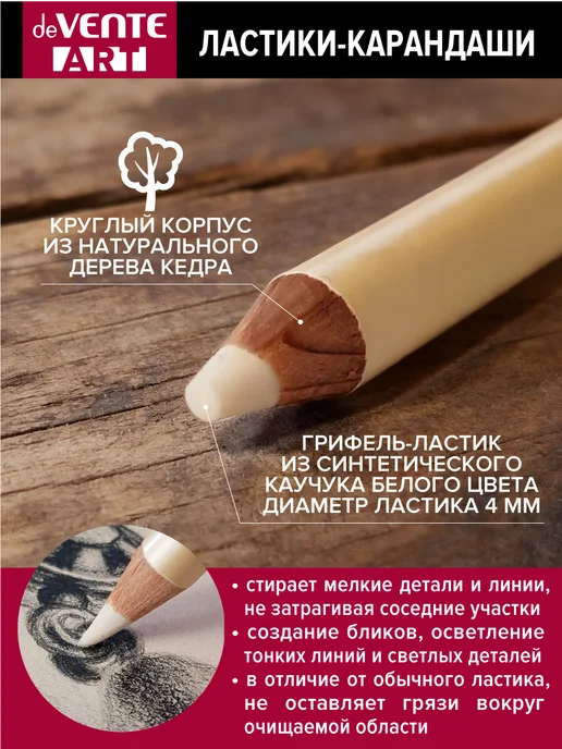 deVENTE Ластик-карандаш с кисточкой 2 штуки, 2 шт, фото 3