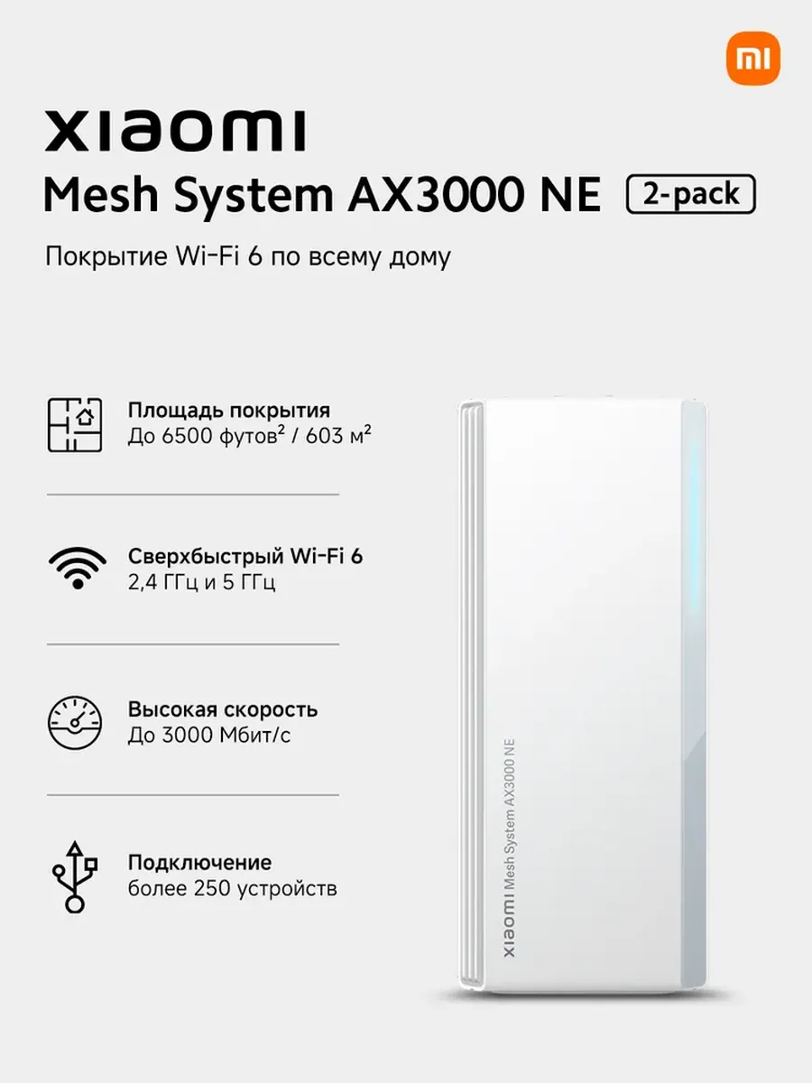 Меш-система Mesh System AX3000 NE 2 шт. RU DVB4464GL