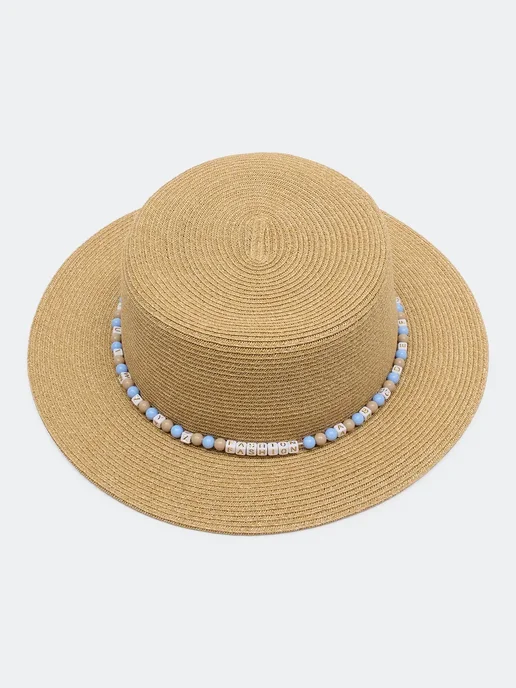 SAVAGE Шляпа пляжная летняя плетеная, желтый, фото 4