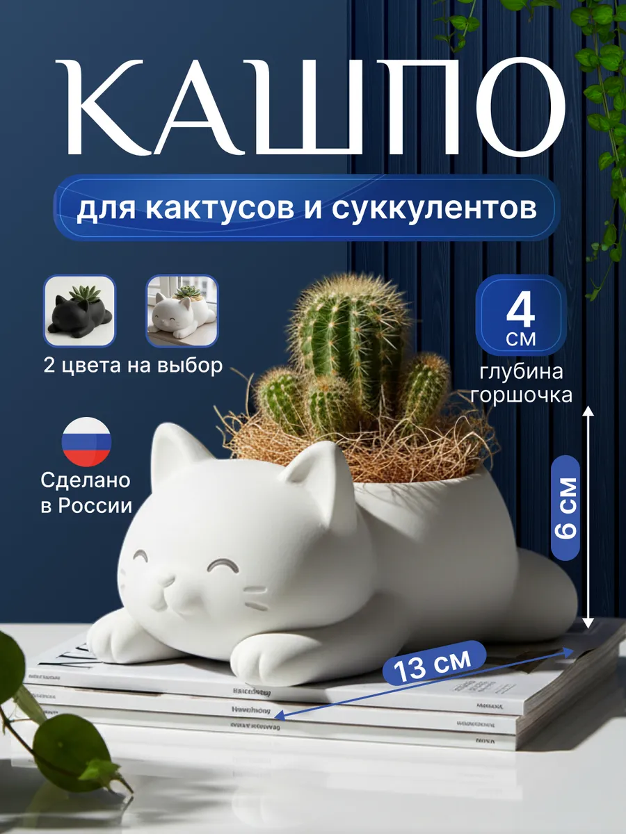 Кашпо для суккулентов и кактусов "Лежебока"