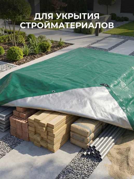 ЧЗМ Укрывной тент 140 для машины авто 2х3м от солнца дождя, вариант, фото 6