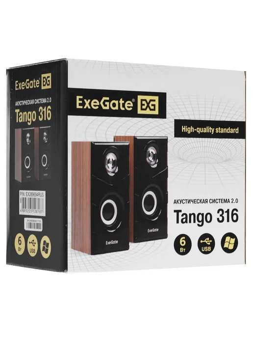 EXEGATE Колонки компьютерные Tango 316 2.0 6 Вт питание USB A, 6 Вт, фото 6