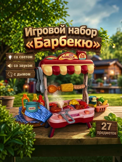 Игровой набор Барбекю, красный