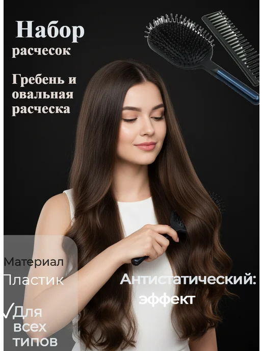 Набор расчесок Стайлинг сет синий, подарок для девушек, синий, фото 3