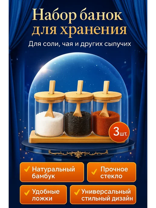 Pazalia Набор банок для сыпучих с ложками на подставке, белый, фото 6