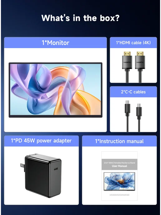 Uperfect 23.8" Портативный монитор Umax24 Pro 2560x1440, 180 Гц, IPS, 2560x1440, фото 5