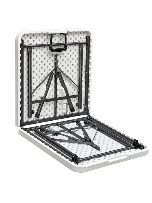EasyTable Стол складной туристический садовый 122 см пластиковый дача, белый, фото 8