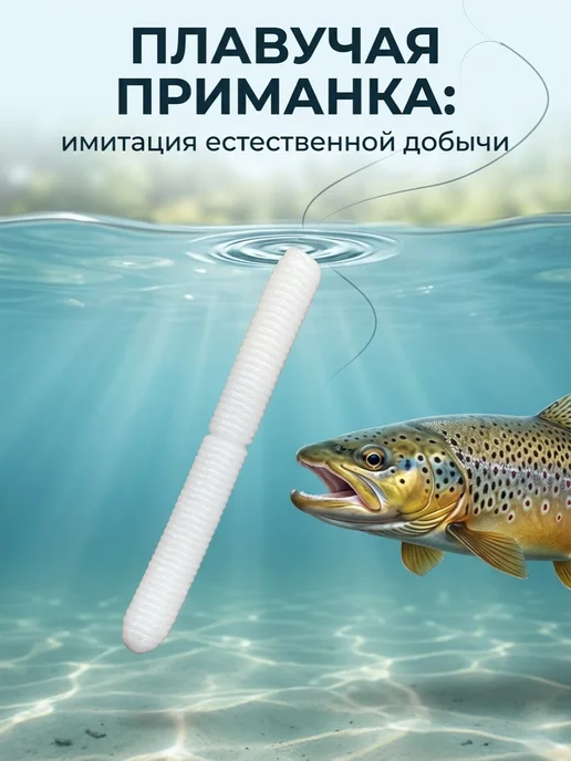 FishTime Силиконовые приманки на форель Либра 67 мм, синий, фото 2