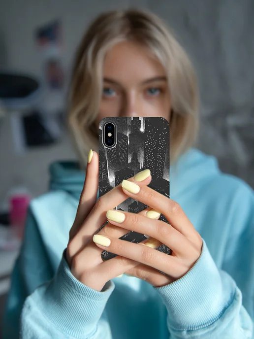 SLVGO Чехол на Apple iPhone XS, X необычный, черный, фото 6