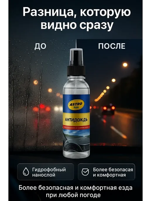 Алика11 Антидождь для стекол и зеркал автомобиля 250мл, 250 мл, фото 3