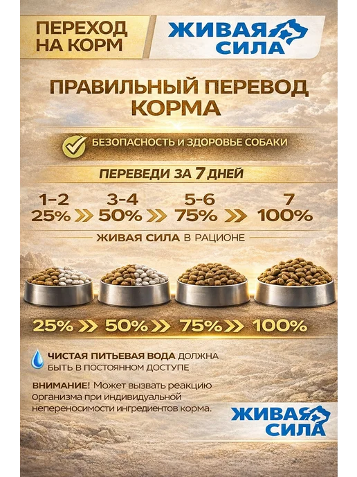 Сухой корм JJ-SPORT - Живая Сила Гранула для собак, крупные, индейка, 0,4 кг, фото 4