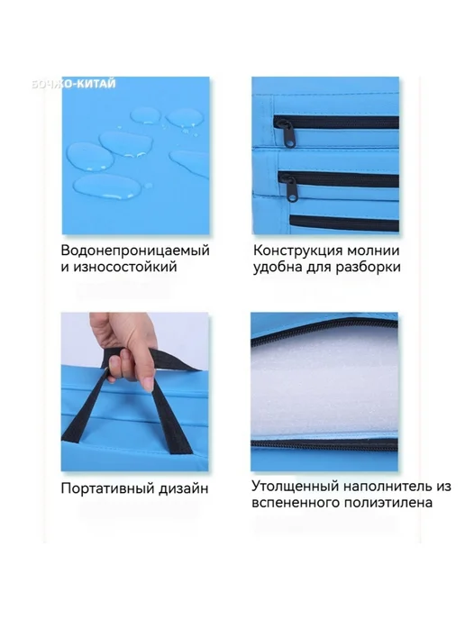 Мат спортивный гимнастический складной 120*60*5 см 2 секции, 120x60x5 см, фото 4