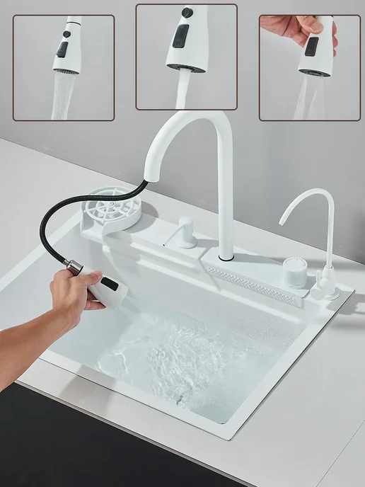 MYqulity мойка для кухни раковина врезная 600*460mm, белый, фото 2
