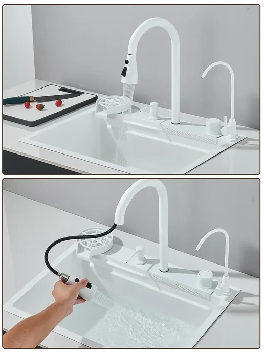 MYqulity мойка для кухни раковина врезная 600*460mm, белый, фото 3