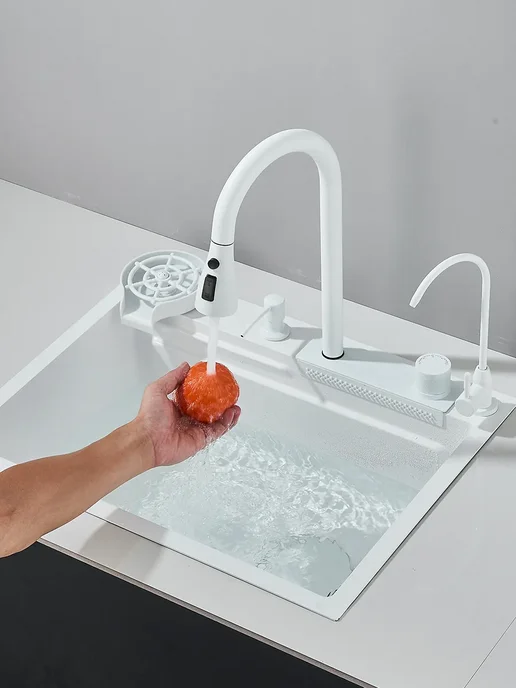 MYqulity мойка для кухни раковина врезная 600*460mm, белый, фото 6
