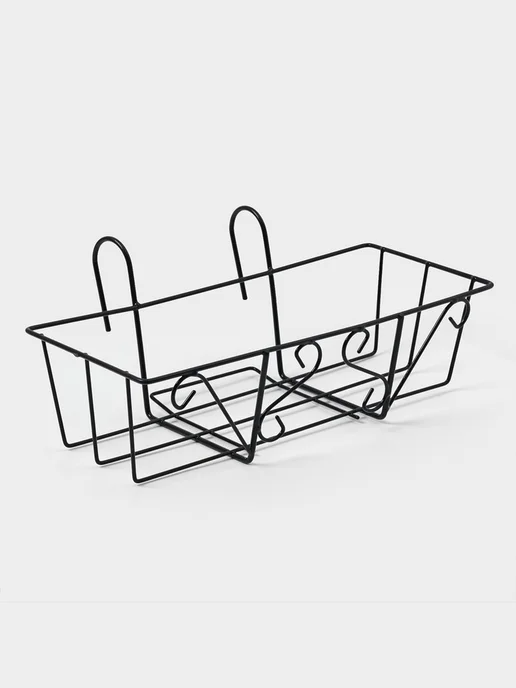 Нимай Нитай Балконная подставка для цветов черная 45.5х20х12 см, 20x12 см, фото 2