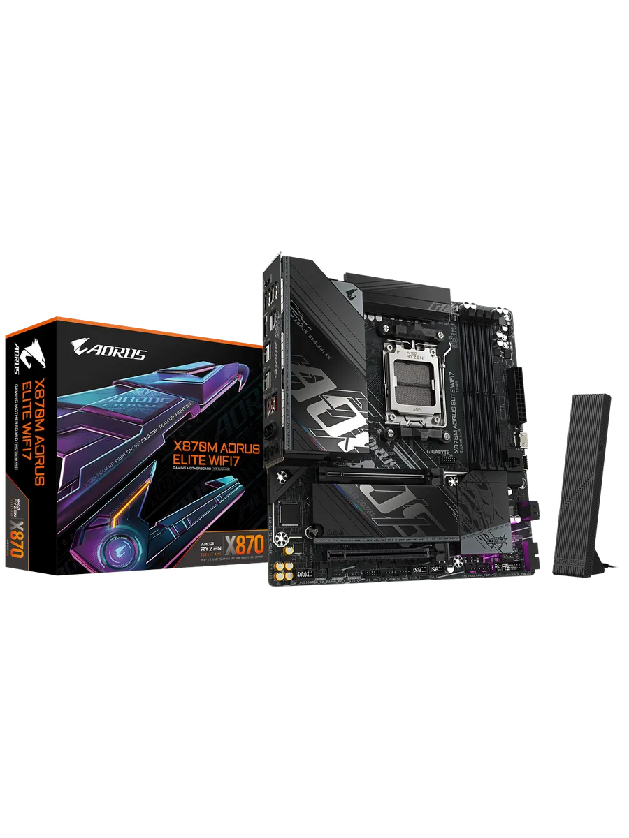 Материнская плата X870M AORUS ELITE WIFI7 AM5 AMD X870 mATX