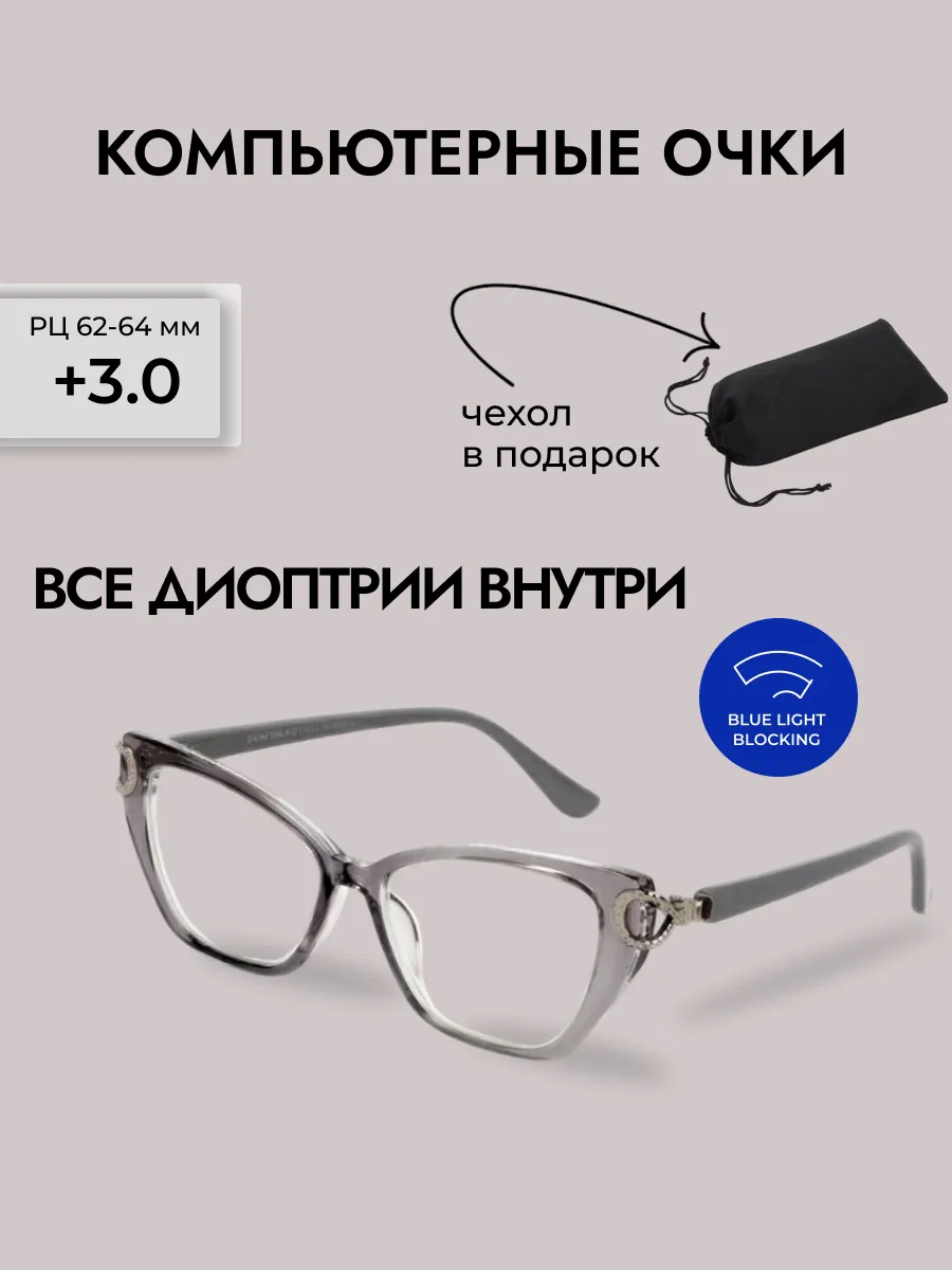 Очки для зрения женские кошачий глаз компьютерные