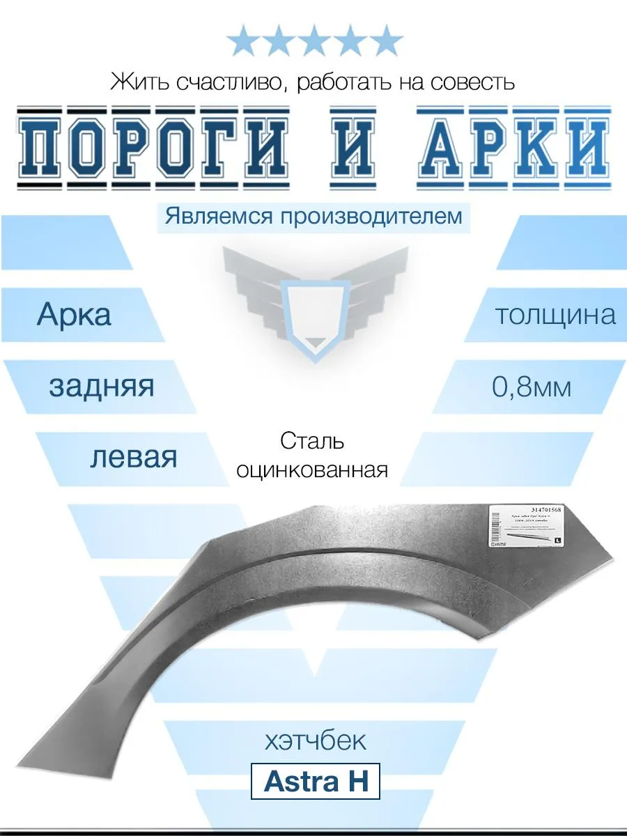 Арка левая для Opel Astra H 2004-2014 хэтчбек