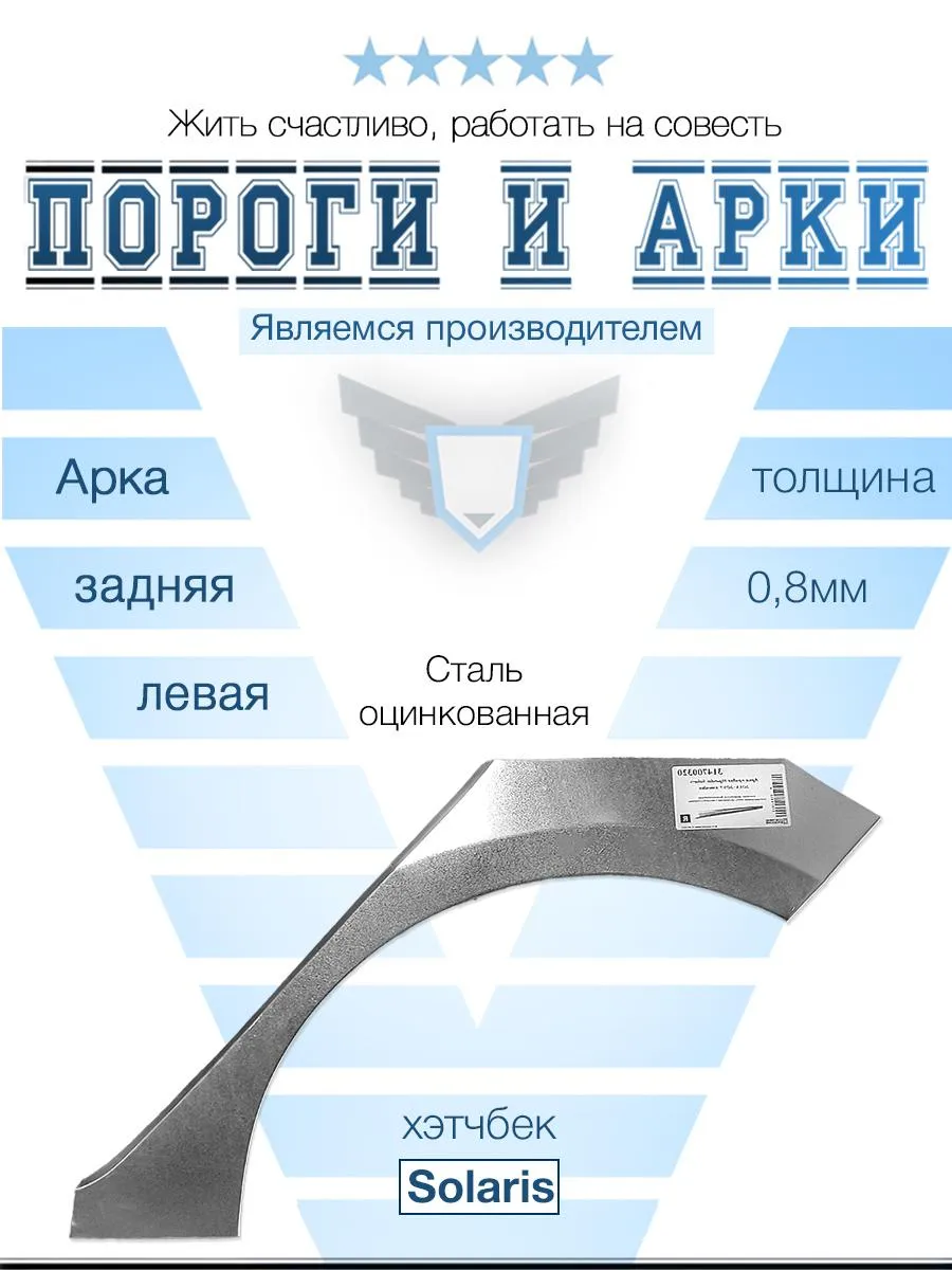 Арка левая для Hyundai Solaris 2011-2017 хэтчбек