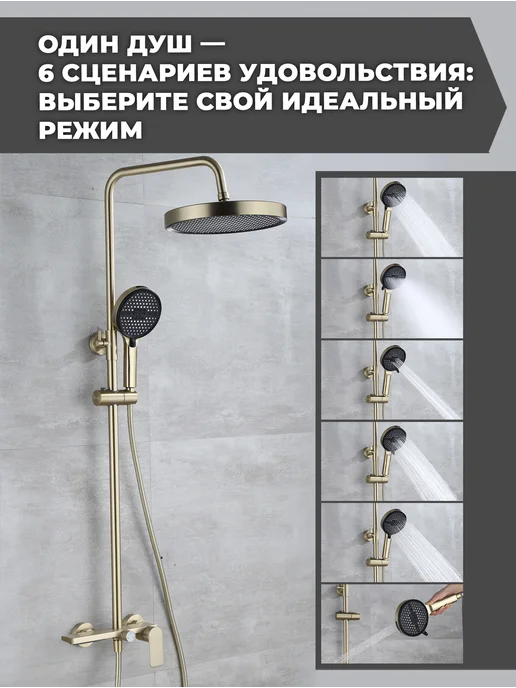 SanExpert Душевая система с тропическим душем 3в1, вариант, фото 5