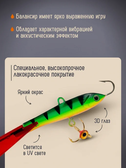 ECOPRO Балансир Судачий 7 см 21г #17 для зимней рыбалки, 21 г, фото 2