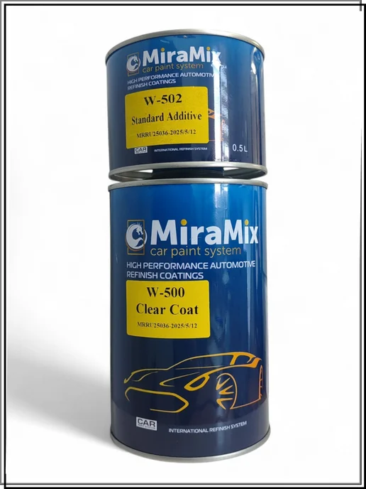Mira Mix Лак акриловый автомобильный 1л+05л W-500, 1 л, 5 л