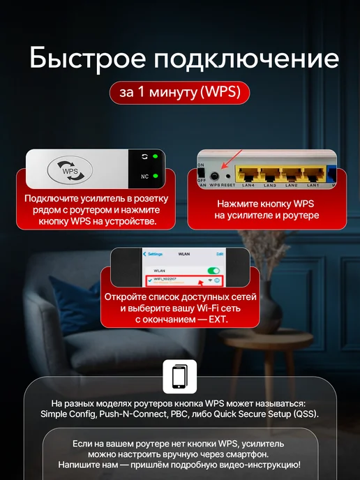 Усилитель wifi сигнала для роутера репитер, черный, фото 3