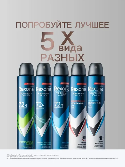 Rexona Дезодорант спрей мужской Прозрачный лед 200 мл, 200 мл, фото 2